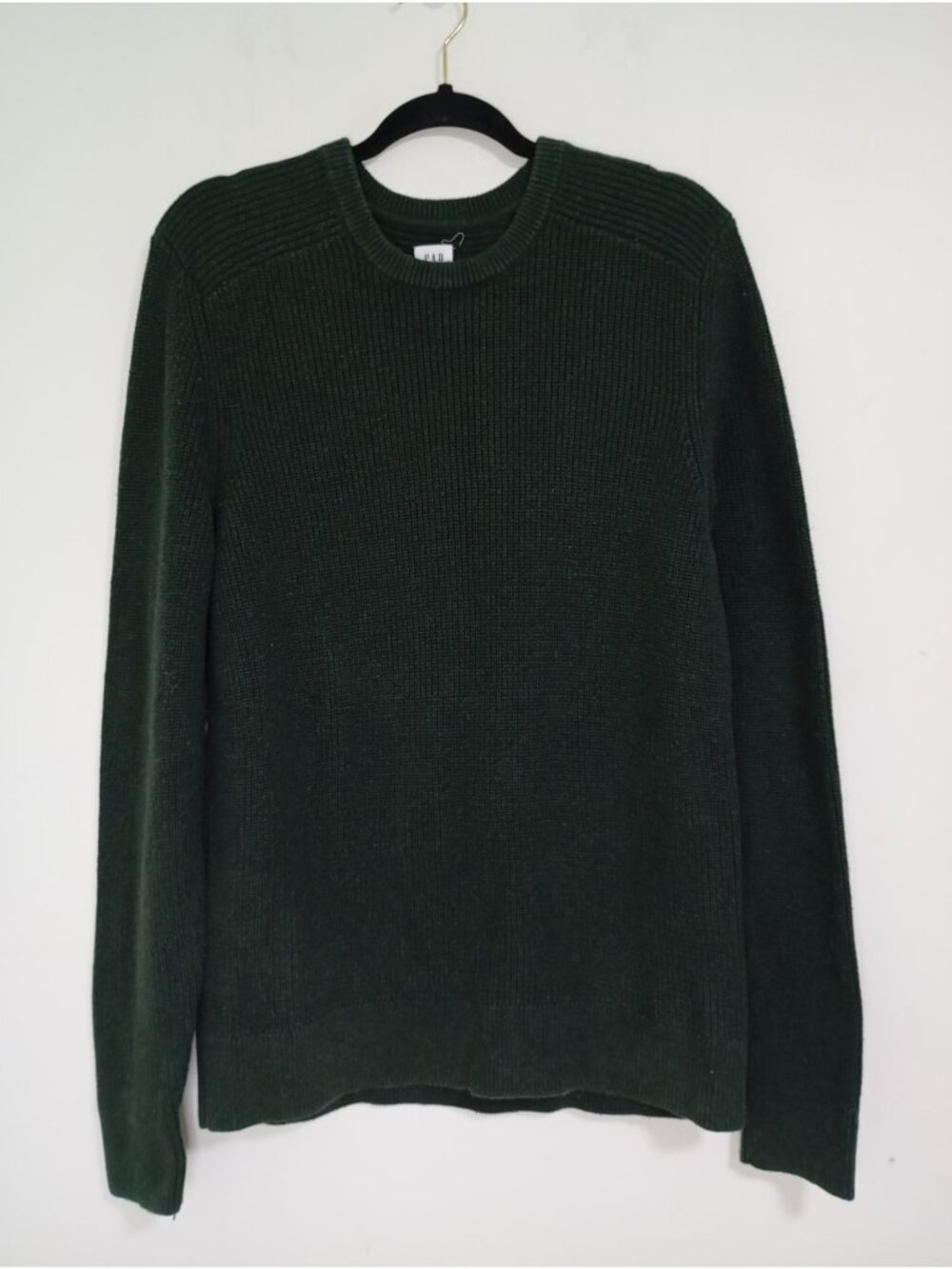 Gap Mens Green Ribbed 100% Cotton Crewneck Sweater Size M